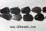 CNG7977 25*30mm - 35*45mm freeform smoky quartz slab beads