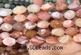 CNG7994 12*16mm - 13*18mm faceted nuggets pink Botswana agate beads