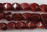 CNG802 15.5 inches 9*12mm faceted nuggets red agate gemstone beads