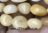 CNG8021 15.5 inches 6*8mm nuggets yellow jade beads wholesale