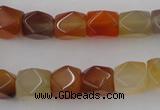 CNG803 15.5 inches 9*12mm faceted nuggets agate gemstone beads