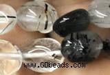 CNG8036 15.5 inches 8*10mm nuggets black rutilated quartz beads