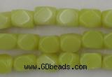 CNG805 15.5 inches 8*12mm faceted nuggets lemon jade beads