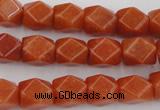 CNG811 15.5 inches 9*12mm faceted nuggets red aventurine beads