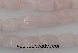 CNG815 15.5 inches 8*12mm faceted nuggets rose quartz beads