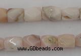 CNG824 15.5 inches 9*12mm faceted nuggets pink opal gemstone beads