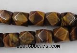 CNG826 15.5 inches 9*12mm faceted nuggets yellow tiger eye beads