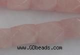 CNG833 15.5 inches 13*18mm faceted nuggets rose quartz beads