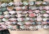 CNG8525 15.5 inches 7*10mm - 8*12mm faceted nuggets rhodochrosite beads