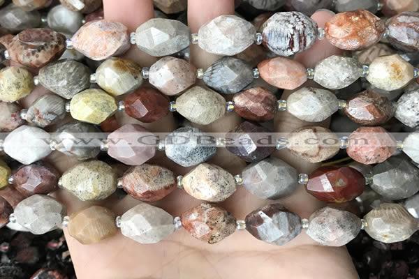 CNG8526 15.5 inches 10*14mm - 12*16mm faceted nuggets fossil coral beads