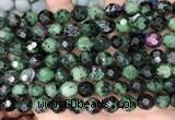 CNG8529 15.5 inches 9*10mm faceted nuggets ruby zoisite beads