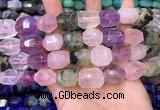 CNG8583 13*18mm - 15*20mm faceted nuggets mixed quartz beads