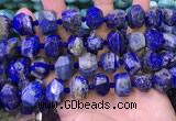 CNG8601 12*16mm - 13*18mm faceted nuggets lapis lazuli beads