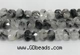 CNG8613 10*13mm - 12*16mm faceted freeform black rutilated quartz beads