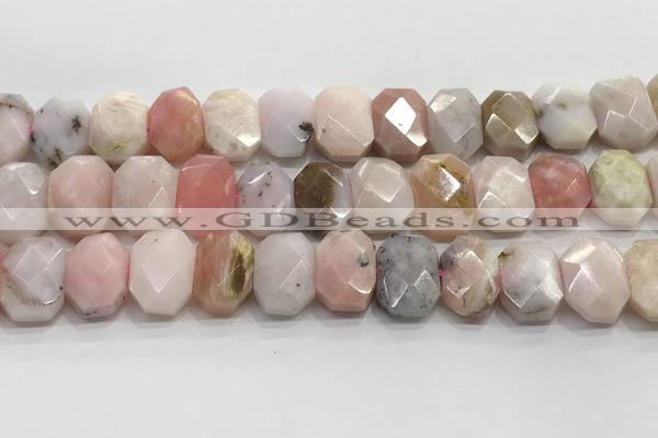 CNG8614 10*13mm - 12*16mm faceted freeform natural pink opal beads