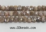 CNG8617 10*13mm - 12*16mm faceted freeform AB-color moonstone beads