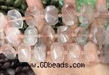 CNG8630 13*18mm - 15*25mm faceted freeform pink quartz beads