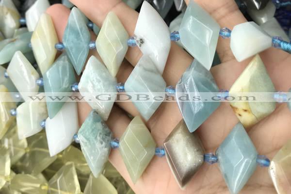 CNG8644 13*20mm - 15*25mm faceted freeform amazonite beads