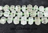 CNG8676 12*20mm - 20*33mm faceted nuggets green quartz beads