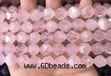 CNG8694 15.5 inches 12mm faceted nuggets rose quartz beads