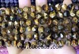 CNG8725 15.5 inches 8mm faceted nuggets yellow tiger eye beads