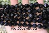 CNG8738 15.5 inches 10mm faceted nuggets black agate beads