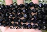 CNG8739 15.5 inches 12mm faceted nuggets black agate beads