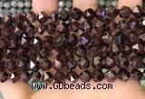 CNG8770 15.5 inches 8mm faceted nuggets garnet gemstone beads