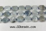 CNG8805 15.5 inches 16mm - 20mm faceted freeform aquamarine beads