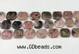 CNG8814 15.5 inches 16mm - 20mm faceted freeform rhodonite beads