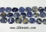 CNG8819 15.5 inches 16mm - 20mm faceted freeform sodalite beads