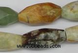 CNG884 15.5 inches 14*32mm faceted rice gemstone nugget beads