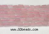 CNG8846 15.5 inches 8*12mm - 10*16mm nuggets matte rose quartz beads