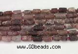 CNG8853 8*12mm - 10*16mm nuggets matte strawberry quartz beads