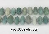 CNG8902 10*25mm - 14*30mm faceted nuggets amazonite beads