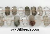 CNG8911 10*25mm - 15*30mm faceted nuggets phantom quartz beads