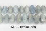 CNG8913 15.5 inches 10*25mm - 15*30mm faceted nuggets aquamarine beads