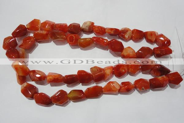 CNG900 15.5 inches 12*18mm – 18*24mm faceted nuggets red agate beads