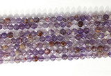 CNG9061 15.5 inches 6mm faceted nuggets purple phantom quartz beads