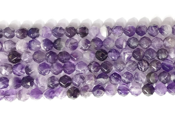 CNG9076 15.5 inches 8mm faceted nuggets dogtooth amethyst gemstone beads