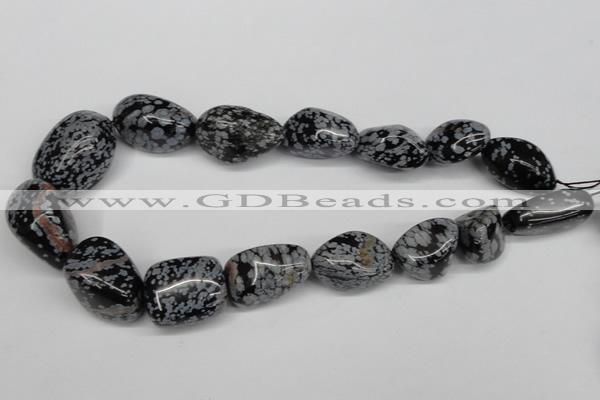 CNG91 15.5 inches 14*16mm - 20*30mm nuggets snowflake obsidian beads