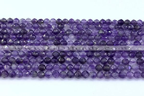 CNG9108 15 inches 4mm faceted nuggets amethyst beads