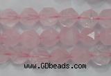 CNG920 15 inches 10mm faceted nuggets rose quartz beads