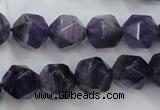 CNG931 15 inches 14mm faceted nuggets amethyst gemstone beads