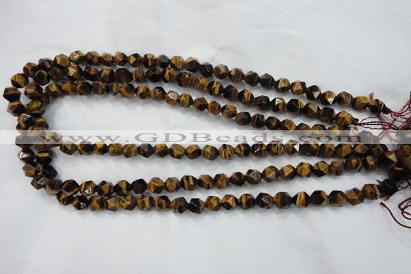 CNG935 15 inches 6mm faceted nuggets yellow tiger eye beads