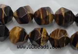 CNG939 15 inches 14mm faceted nuggets yellow tiger eye beads