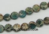 CNI07 16 inches 8mm flat round natural imperial jasper beads wholesale