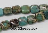 CNI18 16 inches 10*10mm square natural imperial jasper beads wholesale