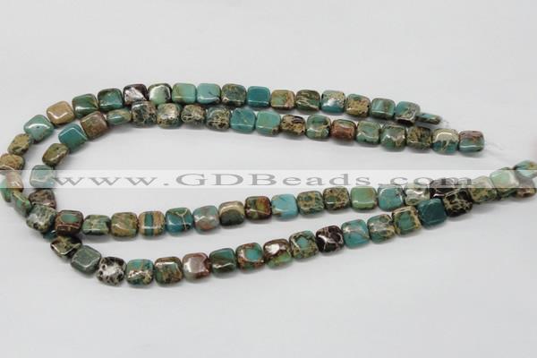 CNI18 16 inches 10*10mm square natural imperial jasper beads wholesale