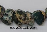 CNI20 16 inches 15*12mm nuggets natural imperial jasper chip beads